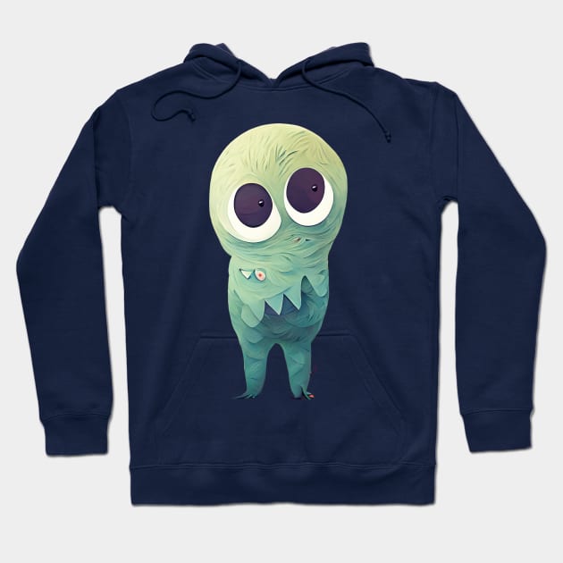 Cute Green Googly-Eyed Monster Hoodie by CuteMonsters